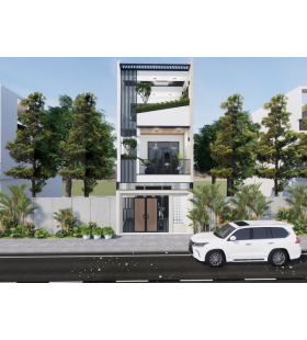 MẪU THIẾT KẾ NHÀ ỐNG 3 TẦNG 5X18M 4 PHÒNG NGỦ HIỆN ĐẠI