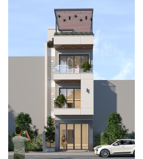 MẪU NHÀ 3 TẦNG 1 TUM HIỆN ĐẠI THỊNH HÀNH NĂM 2024